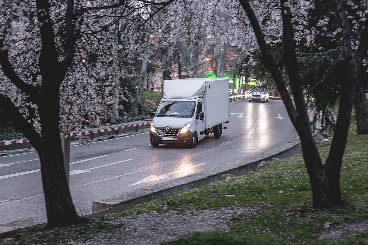 Delivery truck on the road